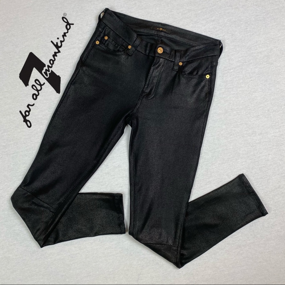 7 For All Mankind Snakeskin Print Skinny Jeans